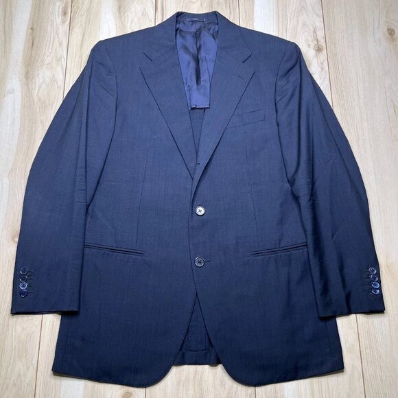Doriani Milano Men's Navy Blue Notch Lapel Two-Button Blazer Jacket Size 38 US - Picture 1 of 16